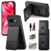 Per Google Pixel 9a Twill Tessuto Pelle Verticale Flip RFID Card Bag Custodia per Telefono (Nero)