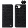 Per iPhone 16e Fierre Shann Custodia magnetica in vera pelle con texture di coccodrillo (nero)