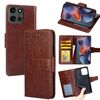 Per Motorola Moto G 5G 2025 Custodia in pelle con texture di cristallo (marrone)