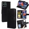 Per Motorola Moto G 5G 2025 Custodia in pelle con texture di cristallo (nero)