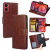 Per Motorola Moto G05 Custodia in pelle con texture di cristallo (marrone)