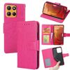 Per Motorola Moto G15 / G15 Power Custodia in pelle con texture Crystal (rosso rosa)