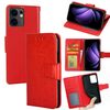 Per OPPO Reno13 F 5G / 4G Custodia in pelle con texture di cristallo (rosso)