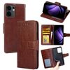 Per OPPO Reno13 F 5G / 4G Custodia in pelle con texture di cristallo (marrone)