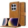 Per Redmi Note 14 Pro 4G LC.IMEEKE Custodia per telefono in pelle di vitello (marrone)
