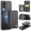 Per Samsung Galaxy S25 Edge 5G JEEHOOD J05 Custodia per telefono in pelle RFID stile magnetico aziendale (nero)