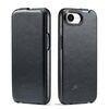 Per iPhone 16e Fierre Shann 64 Texture Custodia per telefono in pelle PU con flip verticale (nero)