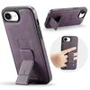 Per iPhone 16e Fierre Shann Oil Wax Cow Leather Holder Back Phone Case (viola)