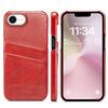 Per iPhone 16e Fierre Shann Retro Oil Wax Texture Card Slots PU Custodia per telefono in pelle (rosso)