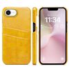 Per iPhone 16e Fierre Shann Retro Oil Wax Texture Card Slots PU Custodia in pelle per telefono (giallo)