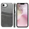 Per iPhone 16e Fierre Shann Retro Oil Wax Texture Card Slots PU Custodia in pelle per telefono (grigio)