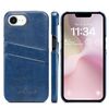 Per iPhone 16e Fierre Shann Retro Oil Wax Texture Card Slots PU Custodia in pelle per telefono (blu)