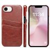 Per iPhone 16e Fierre Shann Retro Oil Wax Texture Card Slots PU Custodia per telefono in pelle (marrone)