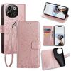 Per Tecno Pova 6 Neo 5G Custodia in pelle goffrata con motivo albero e cervo (oro rosa)