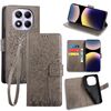 Per Redmi Note 14 Pro 4G Custodia in pelle goffrata con motivo albero e cervo (grigio)