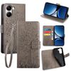 Per Redmi Turbo 4 Custodia in pelle goffrata con motivo albero e cervo (grigio)