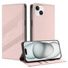 Per iPhone 15 Plus Custodia per telefono in pelle retrò con portafoglio multifunzionale in rilievo (rosa)