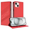 Per iPhone 14/13 Custodia per telefono in pelle retrò con portafoglio multifunzionale in rilievo (rosso)