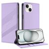 Per iPhone 14/13 Custodia per telefono in pelle retrò con portafoglio multifunzionale in rilievo (viola chiaro)