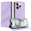 Per iPhone 14 Pro Custodia per telefono in pelle retrò con portafoglio multifunzionale in rilievo (viola chiaro)