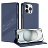 Per iPhone 14 Pro Max Custodia per telefono in pelle retrò con portafoglio multifunzionale in rilievo (blu scuro)