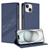 Per iPhone 13 mini Custodia per telefono in pelle retrò con portafoglio multifunzionale in rilievo (blu scuro)