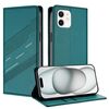 Per iPhone 12 / 12 Pro Custodia per telefono in pelle retrò con portafoglio multifunzionale in rilievo (verde scuro)