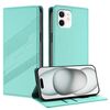 Per iPhone 12 / 12 Pro Custodia per telefono in pelle retrò con portafoglio multifunzionale in rilievo (verde menta)