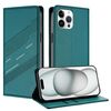 Per iPhone 12 Pro Max Custodia per telefono in pelle retrò con portafoglio multifunzionale in rilievo (verde scuro)