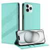 Per iPhone 11 Pro Custodia per telefono in pelle retrò con portafoglio multifunzionale in rilievo (verde menta)