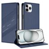 Per iPhone 11 Pro Custodia per telefono in pelle retrò con portafoglio multifunzionale in rilievo (blu scuro)