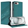 Per iPhone 8 Plus / 7 Plus Custodia per telefono in pelle retrò con portafoglio multifunzionale in rilievo (verde scuro)