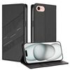 Per iPhone SE 2022/2020/8/7 Custodia per telefono in pelle retrò con portafoglio multifunzionale in rilievo (nero)