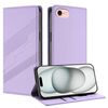 Per iPhone SE 2022/2020/8/7 Custodia per telefono in pelle retrò con portafoglio multifunzionale in rilievo (viola chiaro)