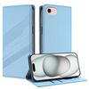 Per iPhone SE 2022/2020/8/7 Custodia per telefono in pelle retrò con portafoglio multifunzionale in rilievo (azzurro chiaro)