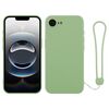 Per iPhone 16e Custodia in silicone con cinturino da polso (verde matcha)