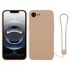 Per iPhone 16e Custodia in silicone con cinturino da polso (rosa loto)