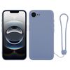 Per iPhone 16e Custodia in silicone con cinturino da polso (azzurro chiaro)