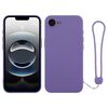 Per iPhone 16e Custodia in silicone con cinturino da polso (viola)