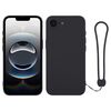 Per iPhone 16e Custodia in silicone con cinturino da polso (nero)
