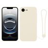 Per iPhone 16e Custodia in silicone con cinturino da polso (bianco)