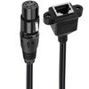 Cavo audio XLR 5 pin femmina a RJ45 femmina, lunghezza: 30 cm (nero)