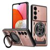 Per Samsung Galaxy A14 5G / 4G Armor Supporto Rotante MagSafe Custodia per Telefono (Oro Rosa)