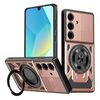 Per Samsung Galaxy A16 5G / 4G Armor Supporto Rotante MagSafe Custodia per Telefono (Oro Rosa)