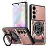 Per Samsung Galaxy A35 5G Custodia per telefono con supporto rotante MagSafe (oro rosa)
