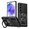 Per Samsung Galaxy A55 5G Custodia per telefono con supporto rotante MagSafe (nero)
