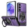 Per Samsung Galaxy A55 5G Armor Supporto Rotante MagSafe Custodia per Telefono (Viola)