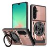 Per Samsung Galaxy A36 / A56 5G Armor Supporto Rotante MagSafe Custodia per Telefono (Oro Rosa)