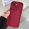 Per iPhone 15 Plus Custodia per telefono in TPU con foro preciso e telaio antiurto satinato (rosso vino)