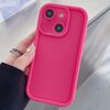 Per iPhone 15 Plus Custodia per telefono in TPU con foro preciso e telaio antiurto satinato (rosso rosa)